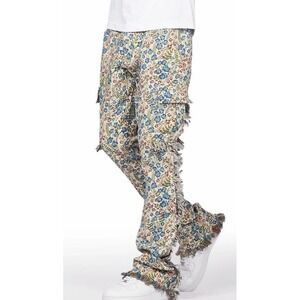 Rockstar Original Multi Slim Tapestry Flare  Men's Jean  Floral Size 32x34(7-b55